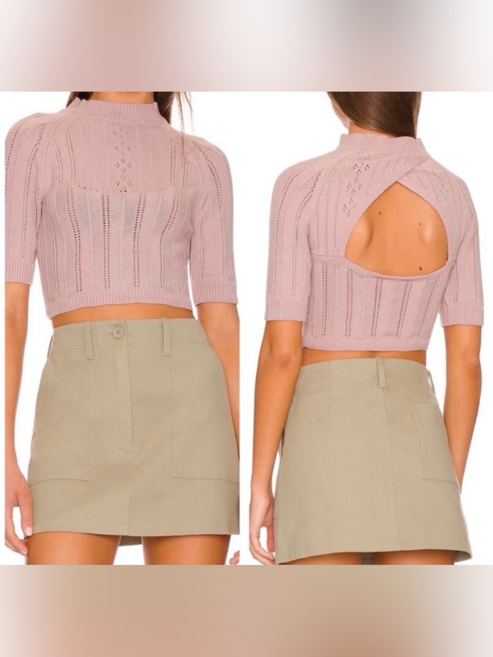 Free People Romy Swit Crop Top Open Back Size Small Misty Plum
